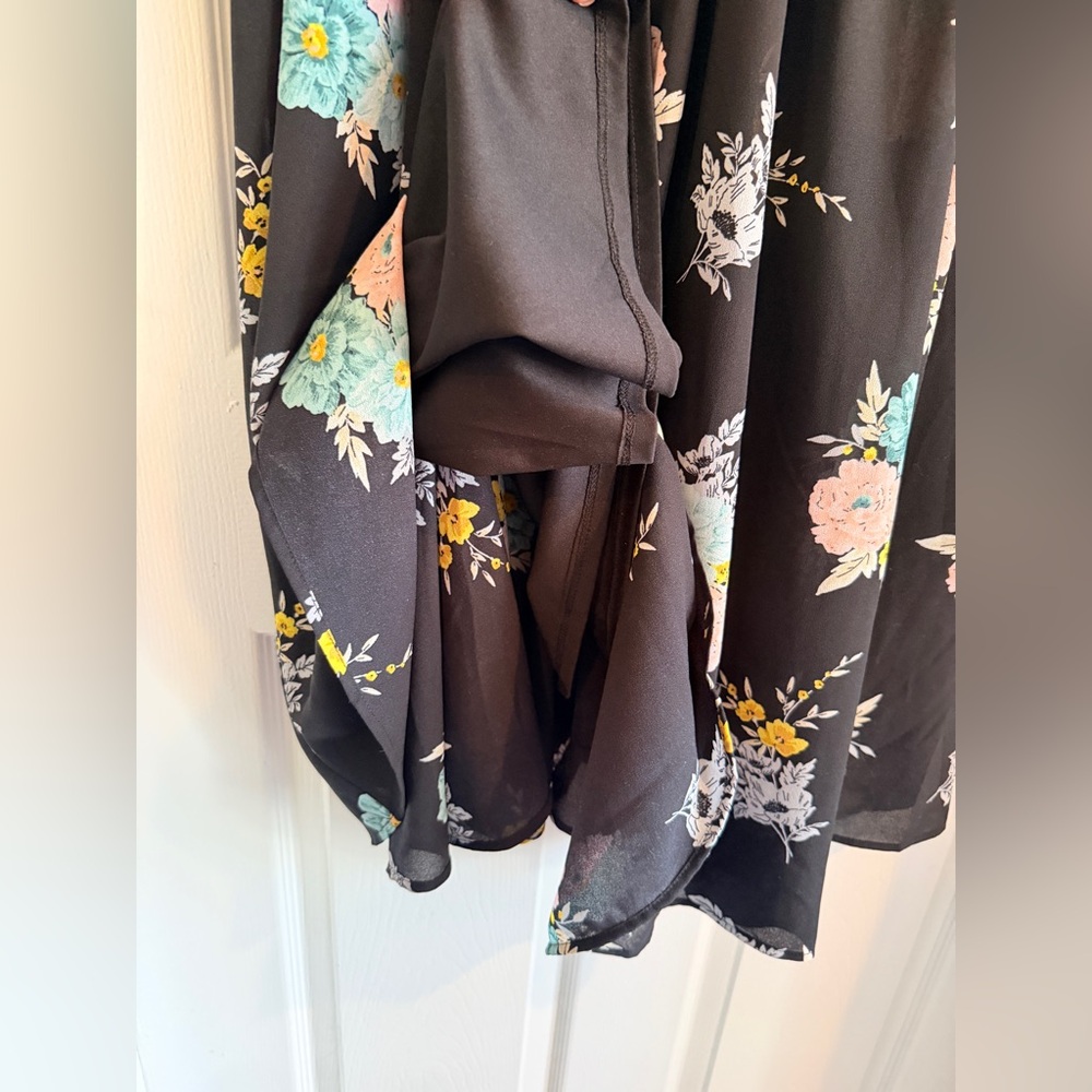 Floral Sleeveless Kids Dress - Black - Picture 6 of 6